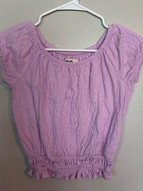 5 for $20! Lilac Short-Sleeve Smocked-Hem girls Top